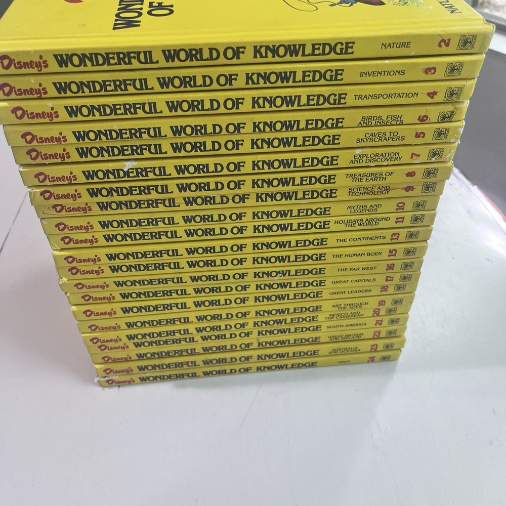 21 Disney WONDERFUL WORLD OF KNOWLEDGE Book Lot Collectors Edition Homeschool‎